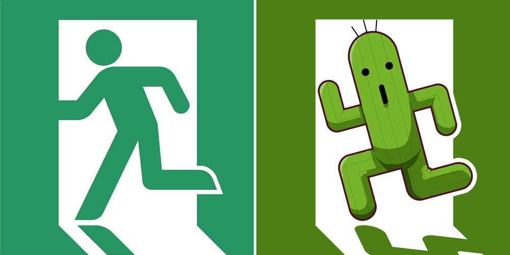 Exit Sign/Running Man/Cactuar Exit Sign/Running Man/Cactuar