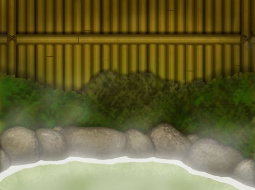 Initial Sketch Hot Spring Background from Friday 4Koma 第177話